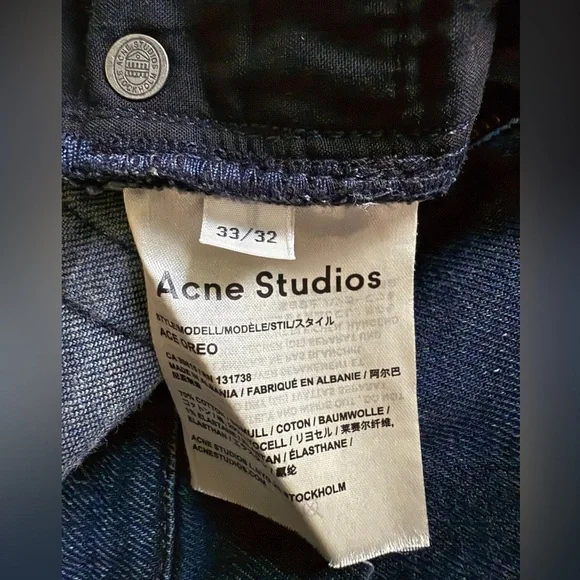 NWOT ACNE STUDIOS Ace Oreo Jeans - Picture 4 of 11